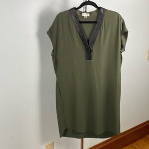 Calvin Klein shirt dress with leather neckline